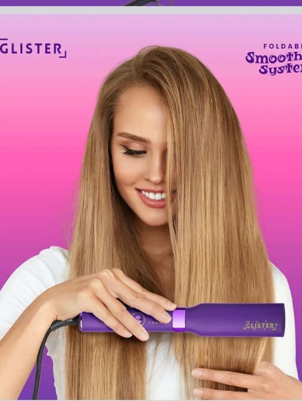 Black Foldable Hair Smoothing Brush for Women